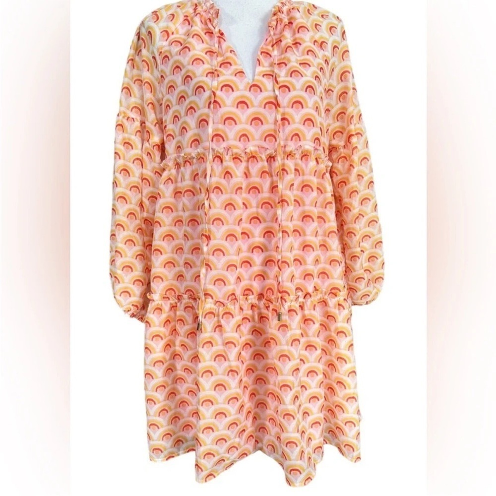 NWOT J. Marie Rainbows Balloon Sleeve Tiered Mini Dress Size XS - Picture 8 of 12